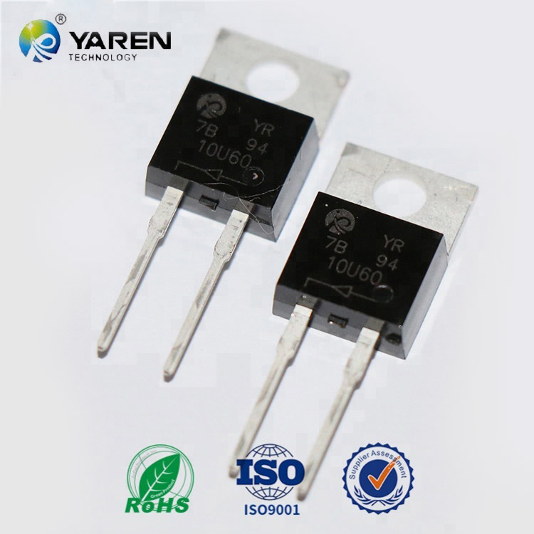 2 pins Fast Recovery Diode 600v TO-220 package model YR10U60 FRD